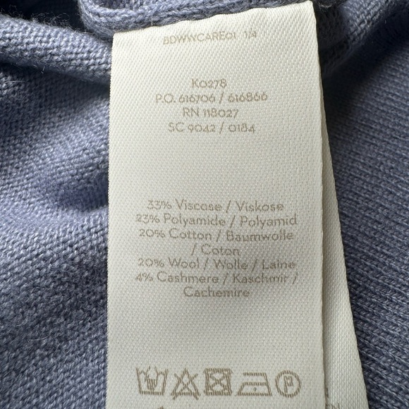 Boden Short Sleeve Cotton Wool Cashmere Blend Sweater Rhinestone Detail Size 6 - Picture 10 of 11